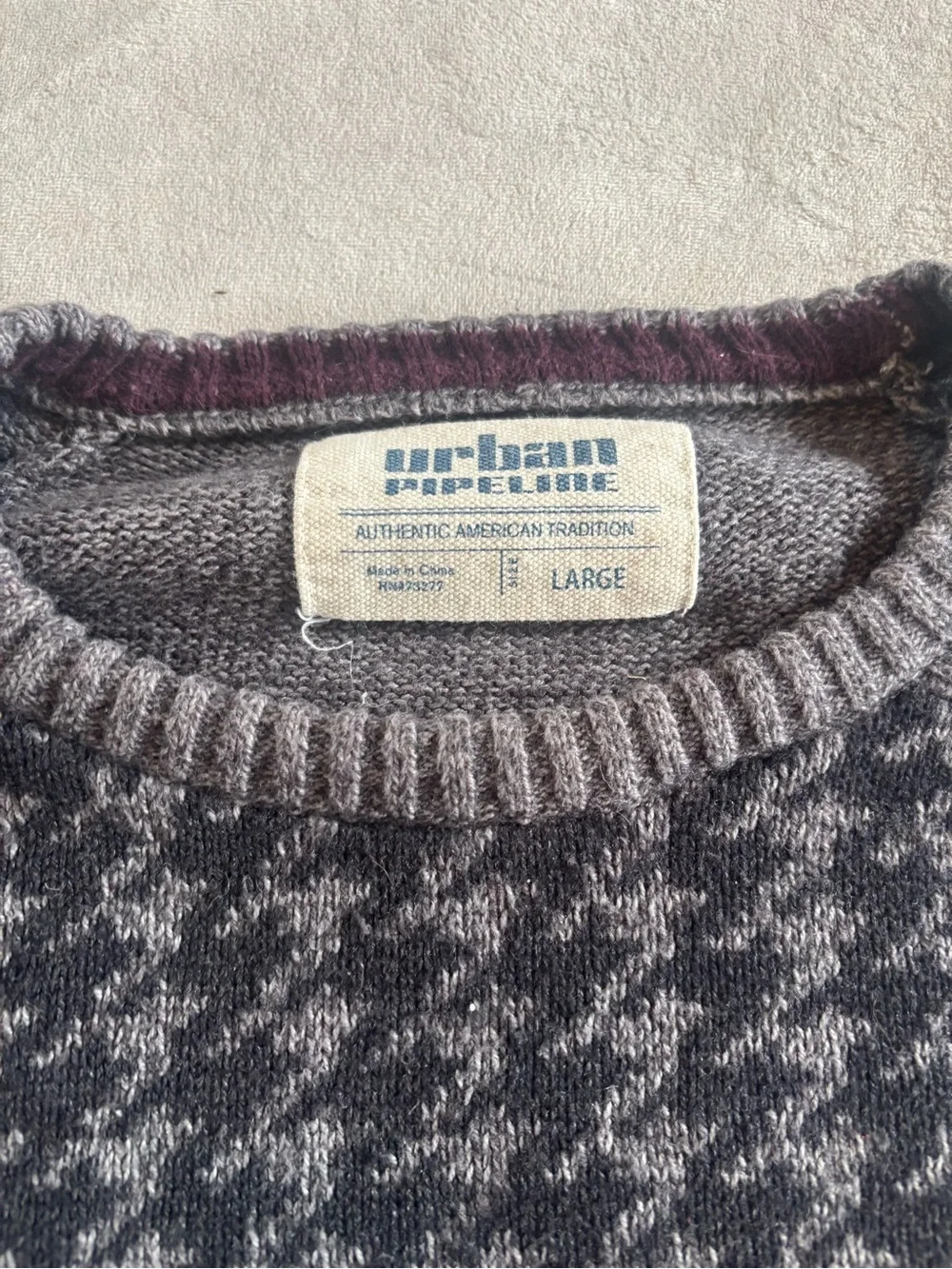 Urban Pipeline Houndstooth Crewneck Sweater Men’s Large